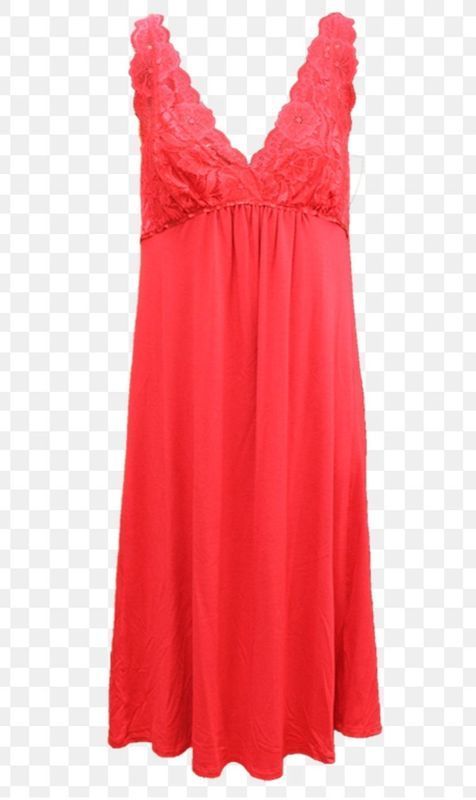 Red Sleeveless Nightgown With Lace Bodice, v-neck, and Flowing Skirt — Shona's Lingerie in Hermit Park, QLD