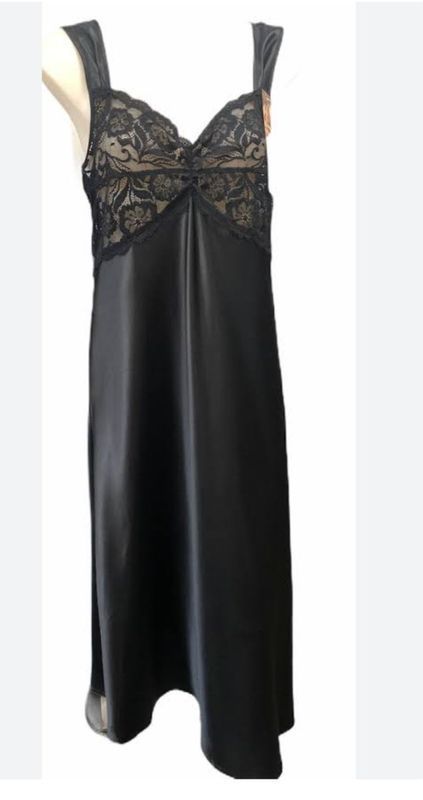Black Slip Dress With Lace Bodice, on a Mannequin — Shona's Lingerie in Hermit Park, QLD