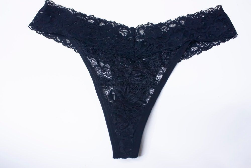 Black Lace Thong Underwear Against a White Background — Shona's Lingerie in Hermit Park, QLD