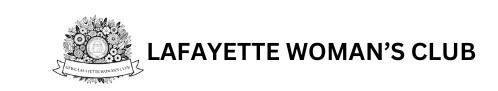 A black and white logo for lafayette woman 's club