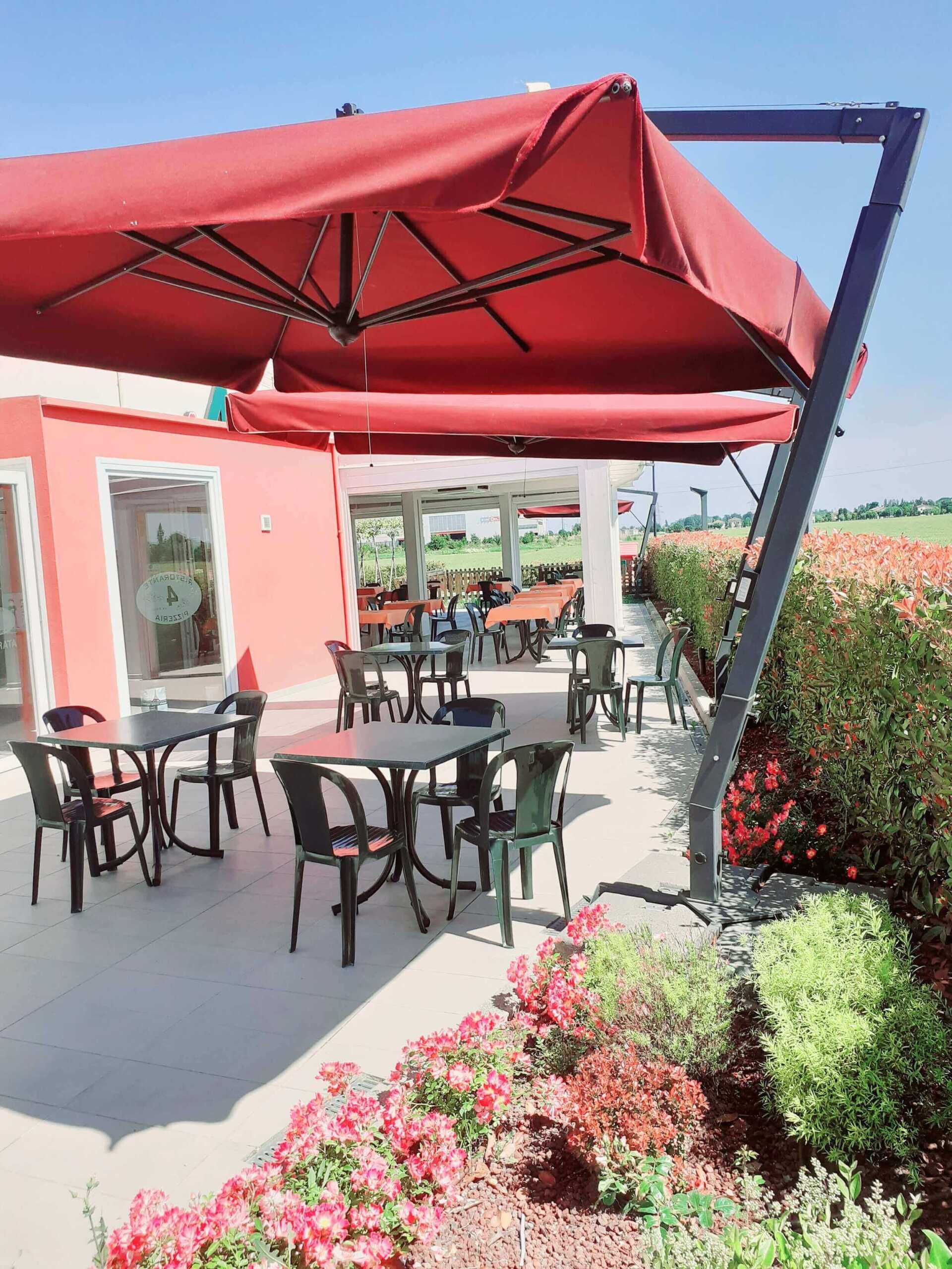 restaurant surrounded by greenery