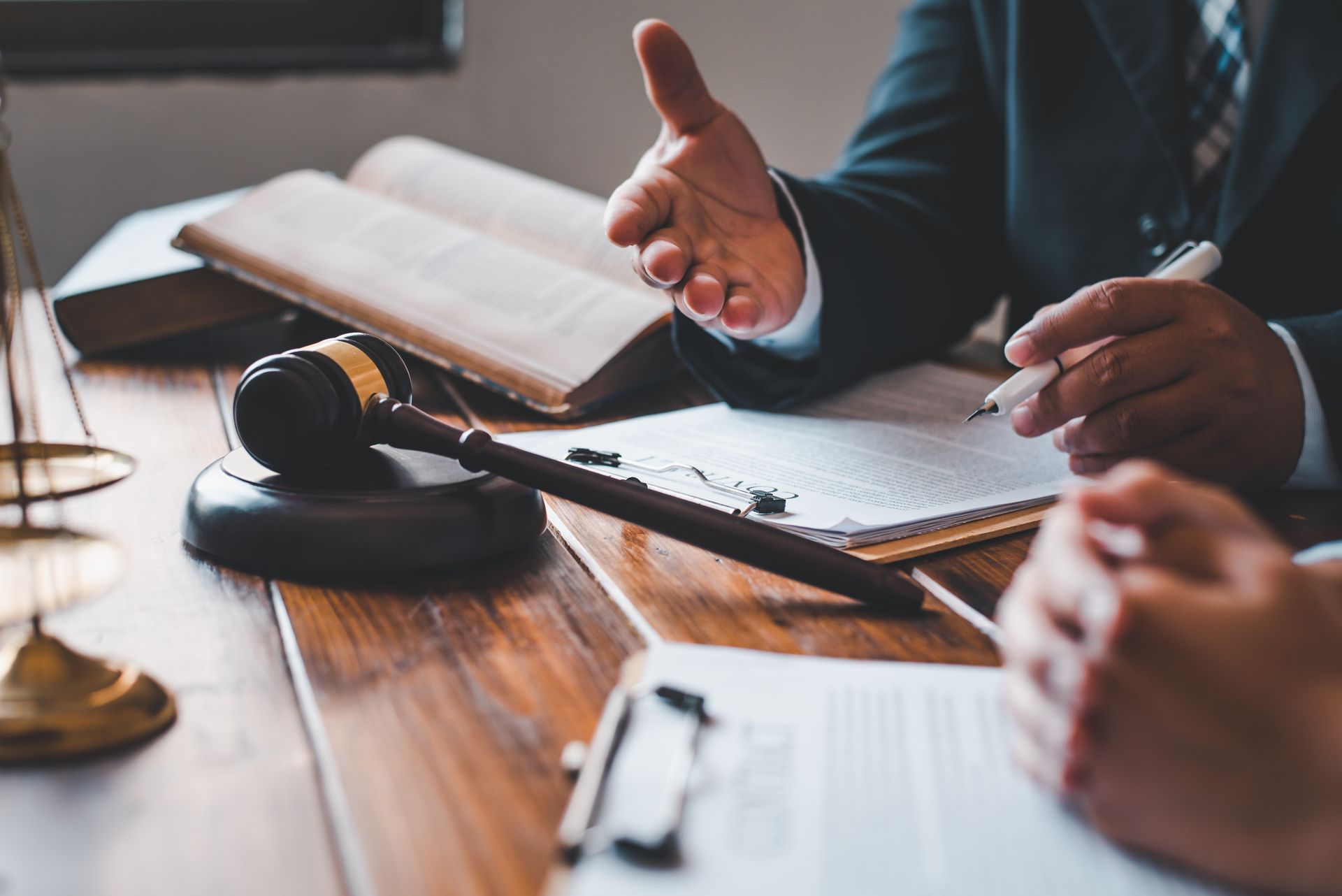 Attorney discussing estate planning.