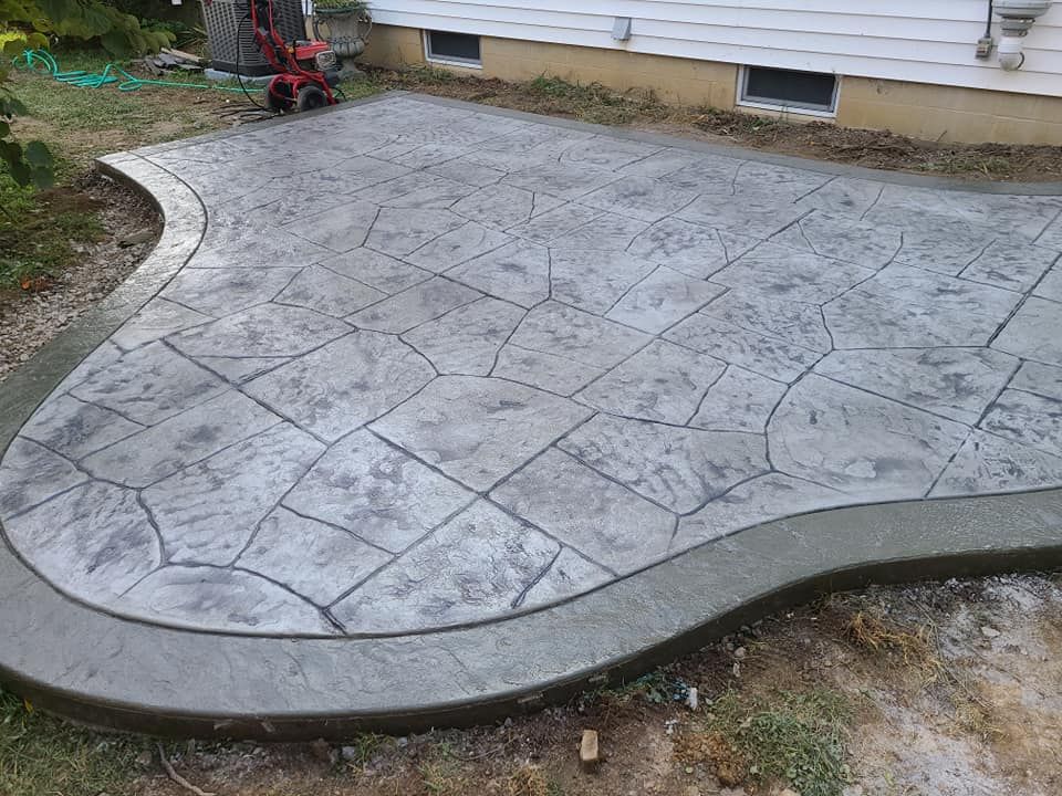 Cedar Pergola Stamped Concrete Patio Columbus Ohio St vrogue.co