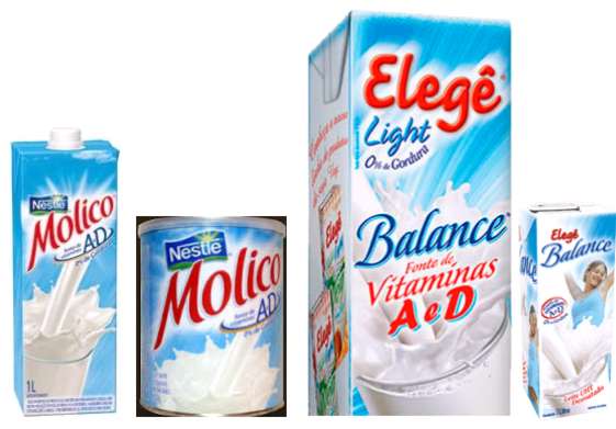 Embalagem de leite Elegê