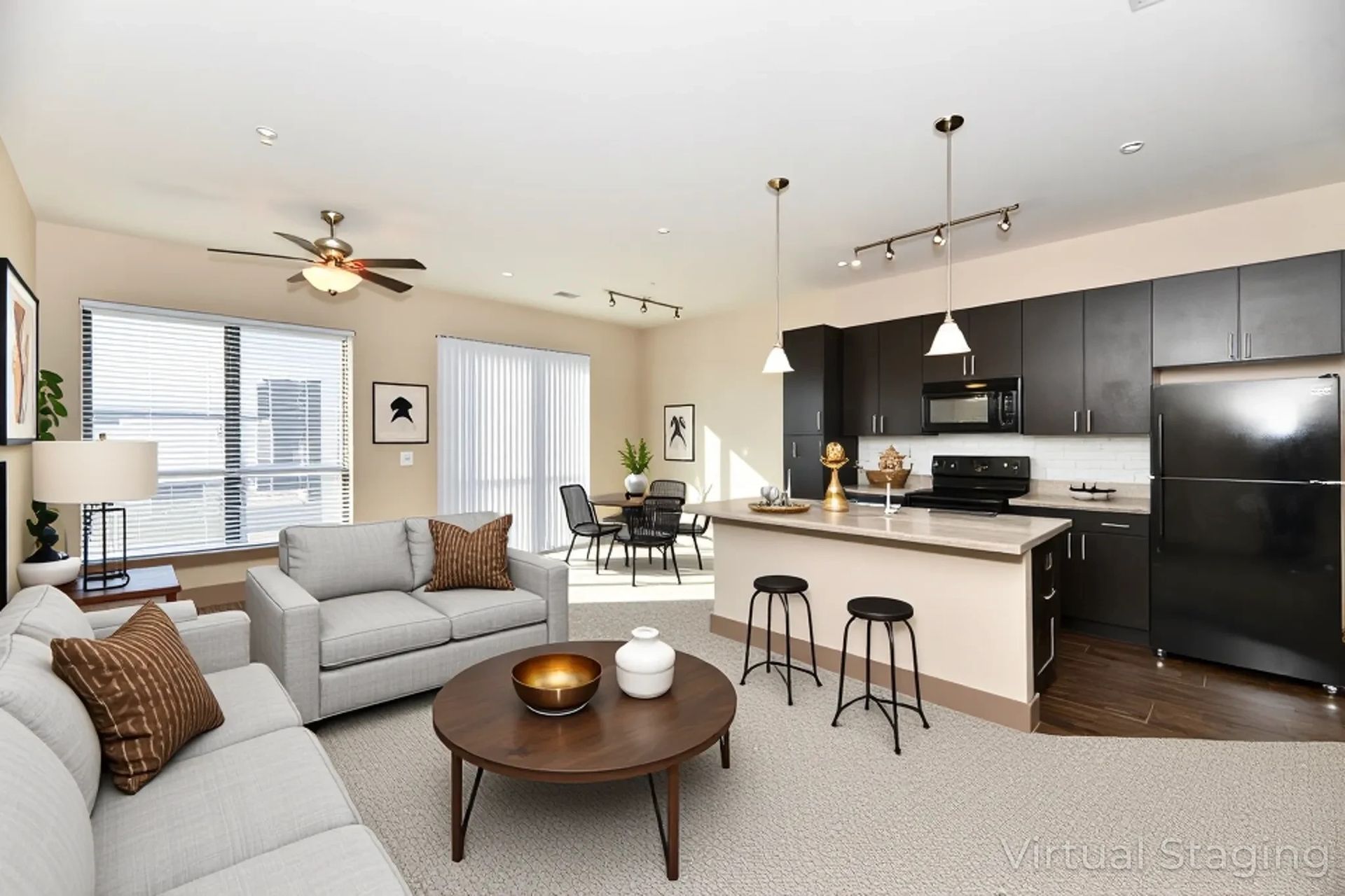 Living & Kitchen Area With Modern Amenities
