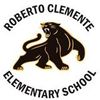 The logo for roberto clemente elementary school is a panther with its mouth open.