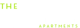 The logo for the apartments is green and white on a white background.