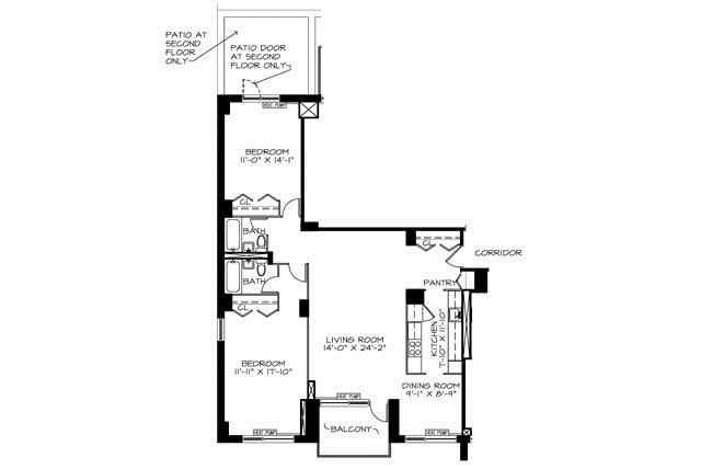 A black and white floor plan of a house