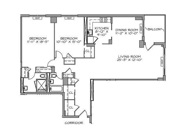 A black and white floor plan of a house