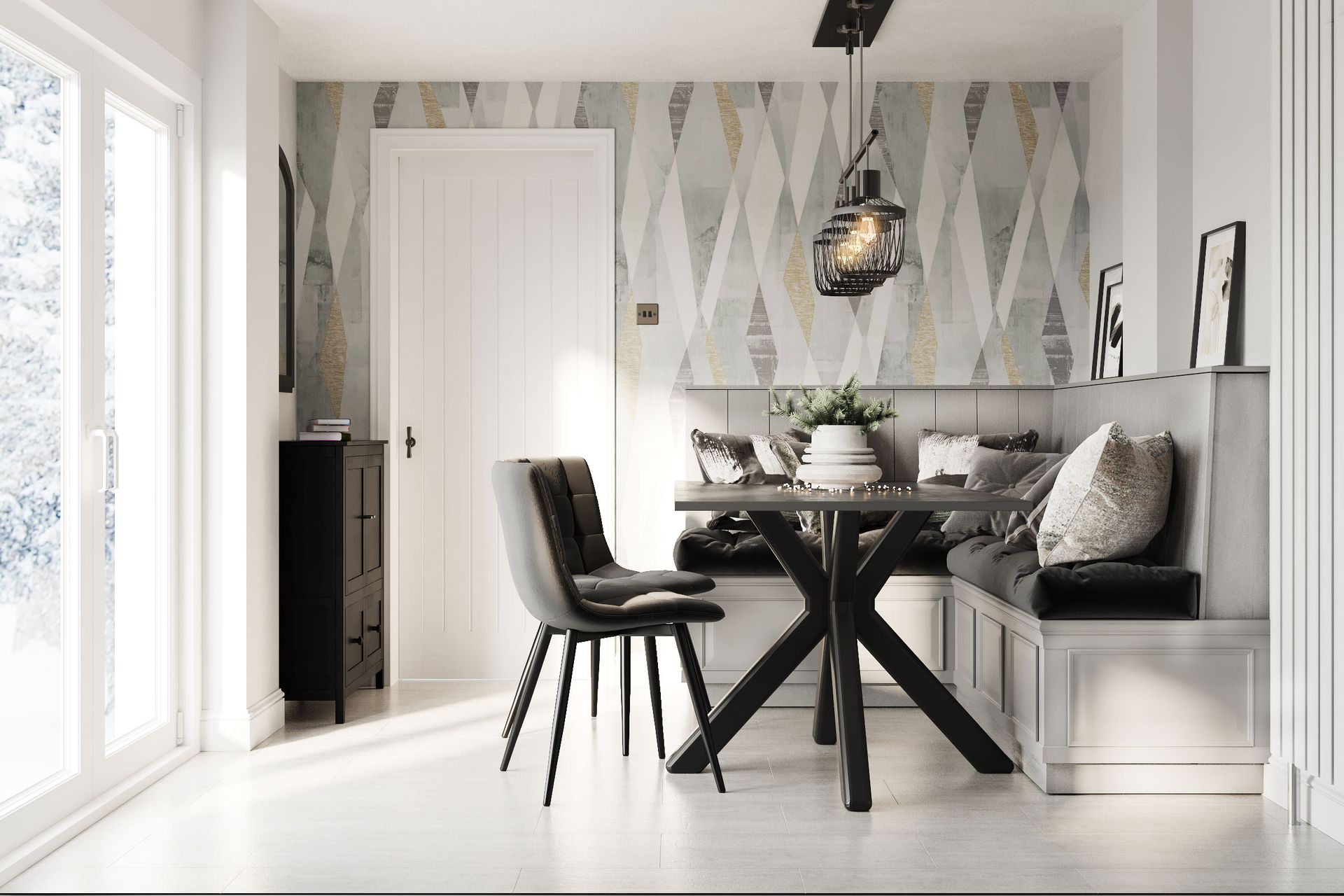 Kitchen Dining Corner with bespoke bench | Elisa Design