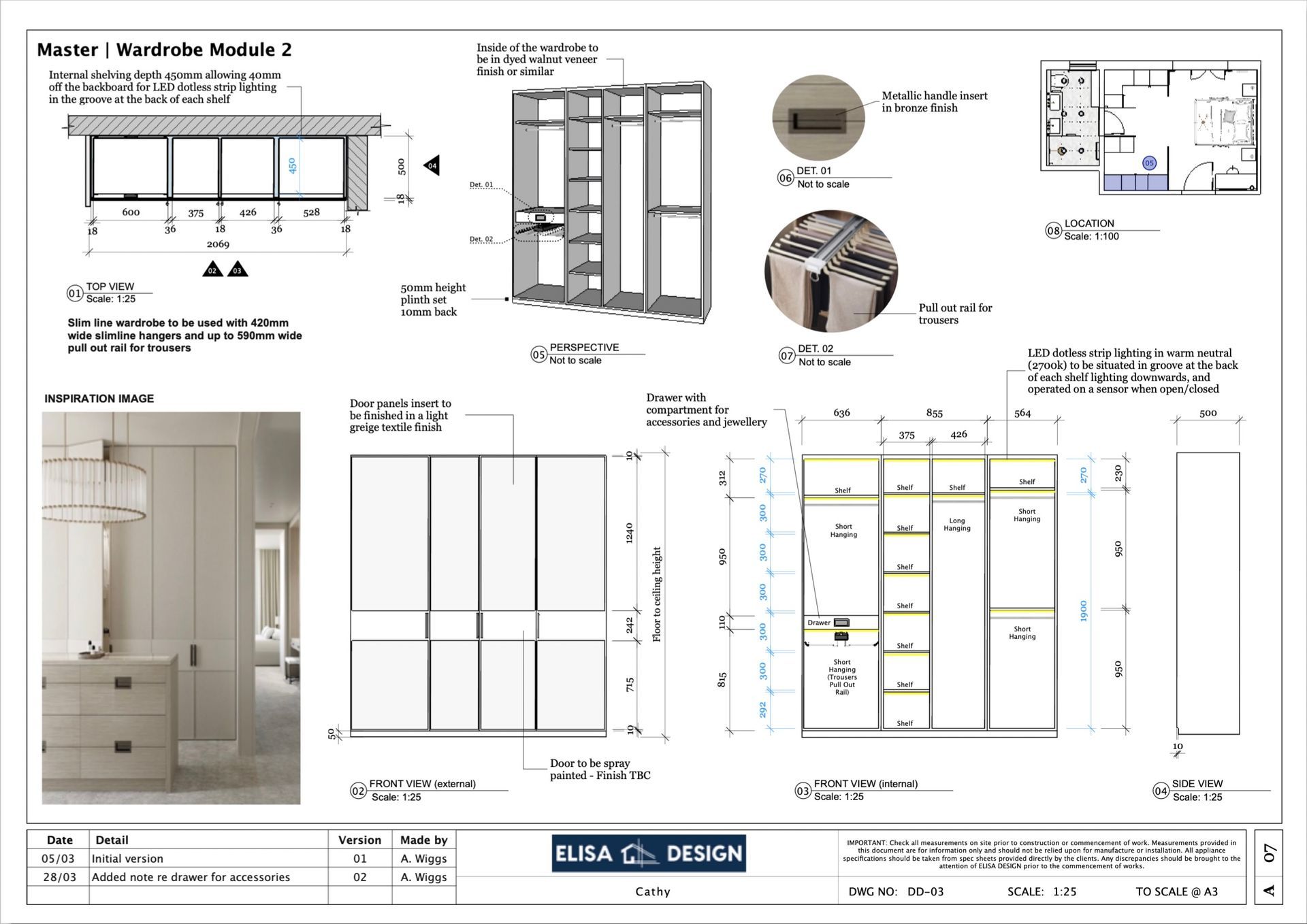 Bespoke Joinery Design Documentation | Elisa Design Hertfordshire