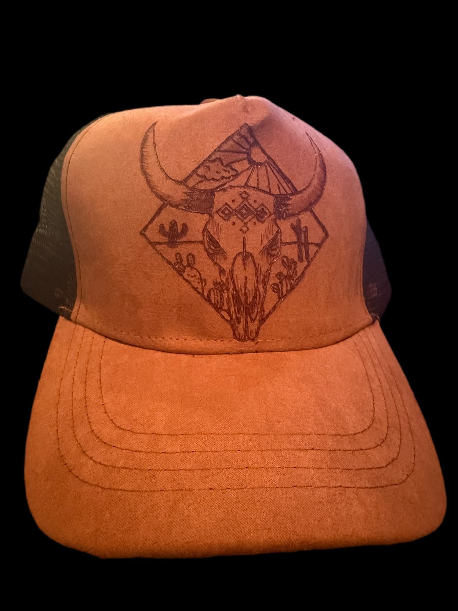 Faux Suede Ball Cap Desert Bull