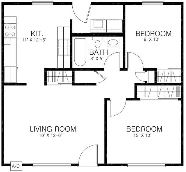 2 bedroom floor plan