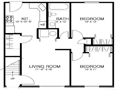 2 bedroom floor plan 2