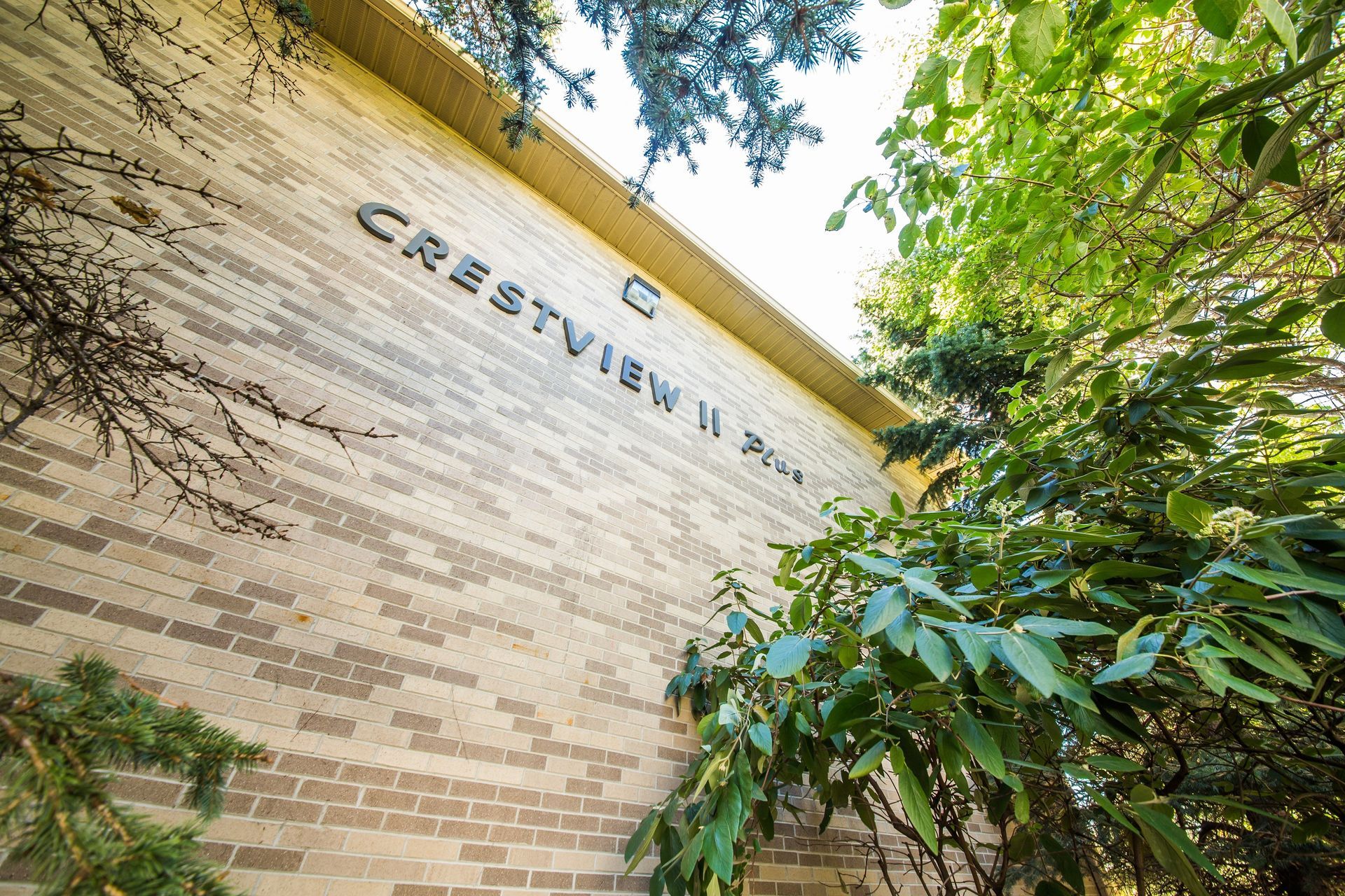 Photo showing a wall with the building name on it