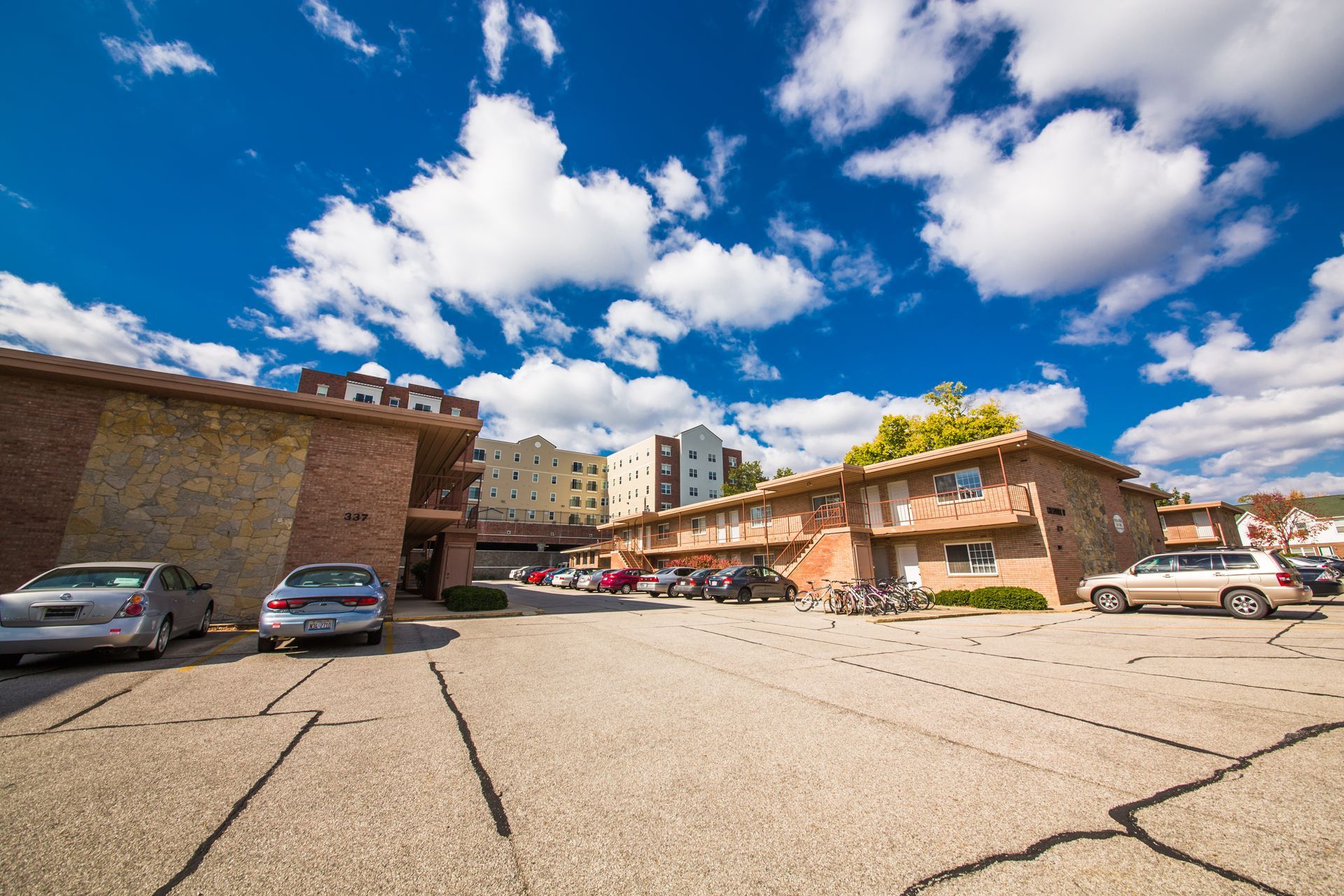 Photo showing a group of 2 story buildings