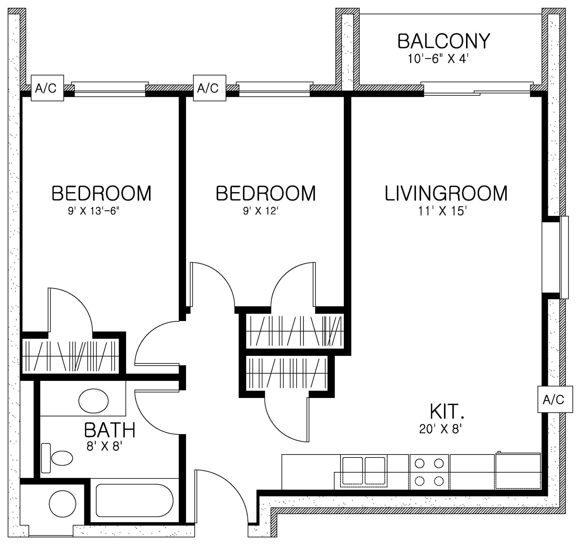 2 Bedroom floor plan