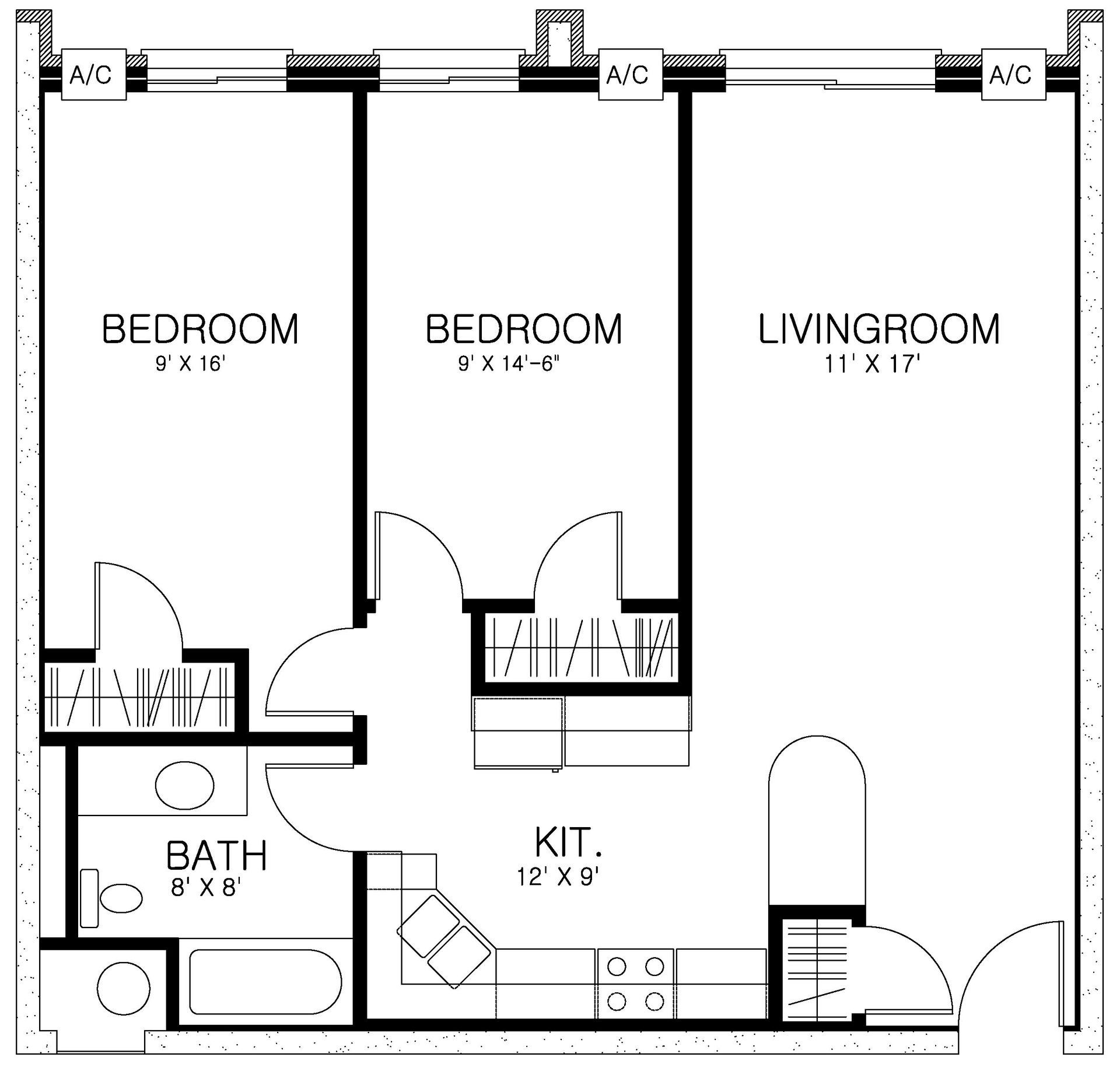 2 Bedroom floor plan