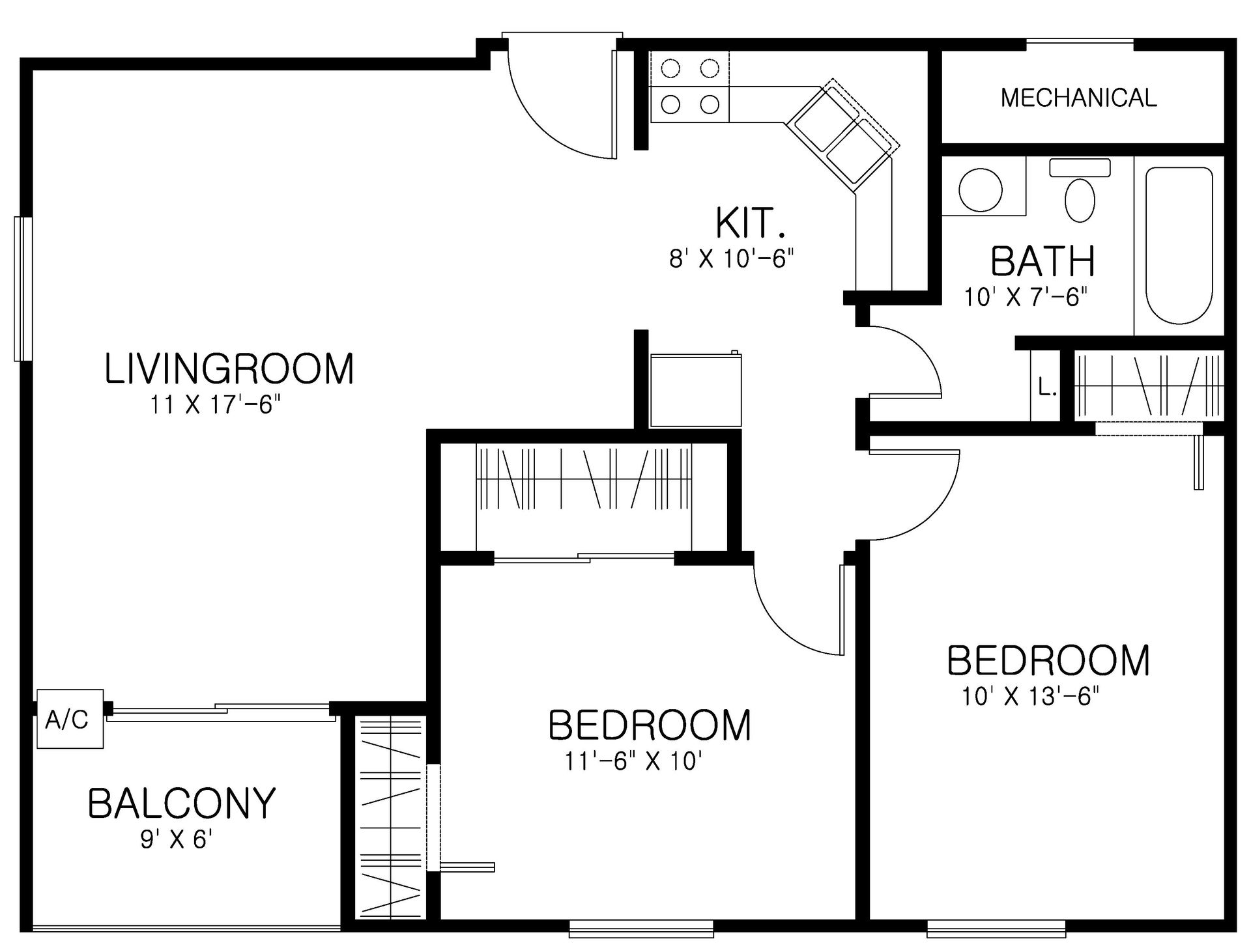 2 Bedroom floor plan