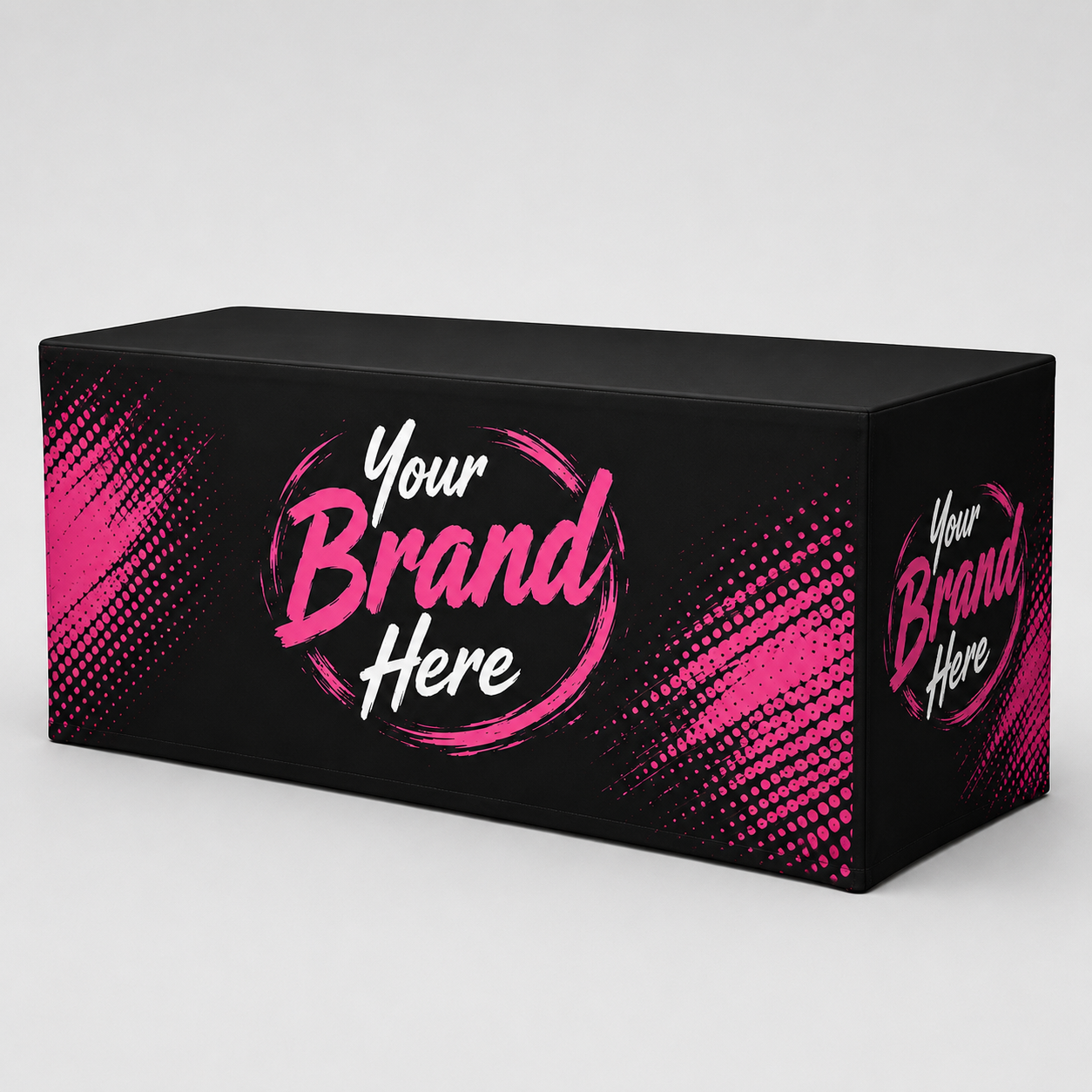 Black rectangular box with pink 