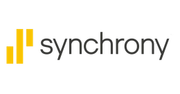 Logo for Synchrony: yellow bars icon next to the word 