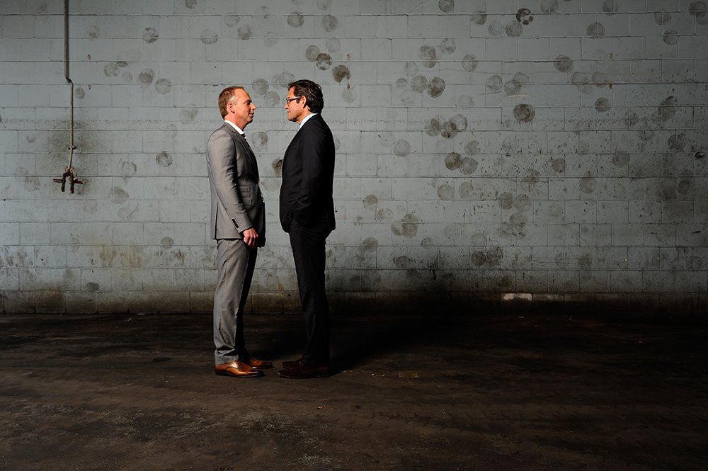 portret op locatie 2 mannen gemeente Rotterdam
