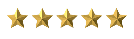 A row of five gold stars on a white background.