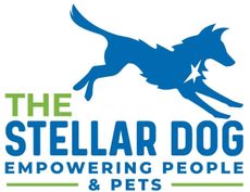 A logo for the stellar dog empowering people and pets