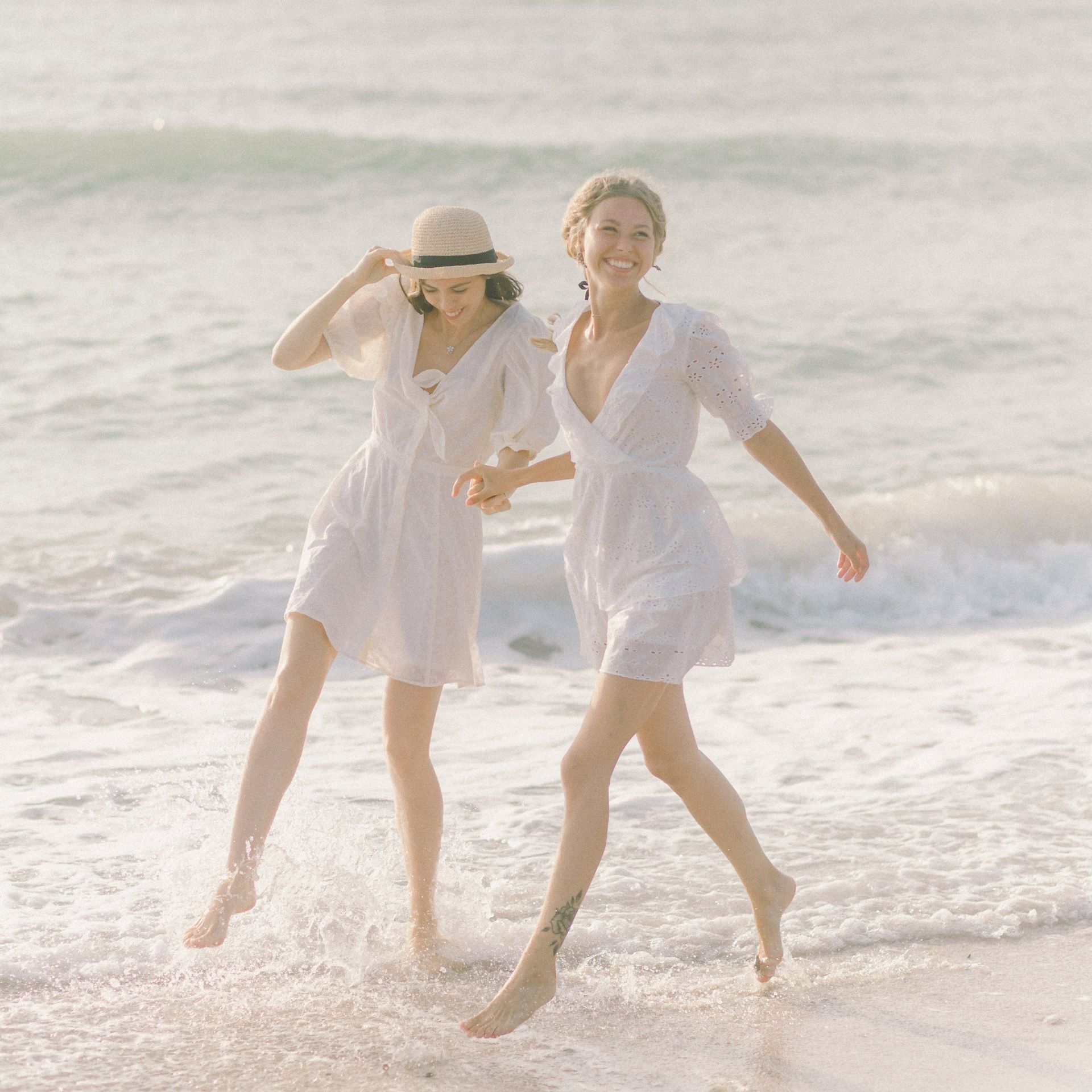 happy girls after buying a home