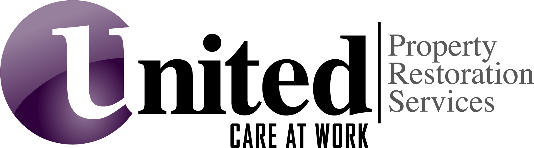 The logo for united property restoration services care at work