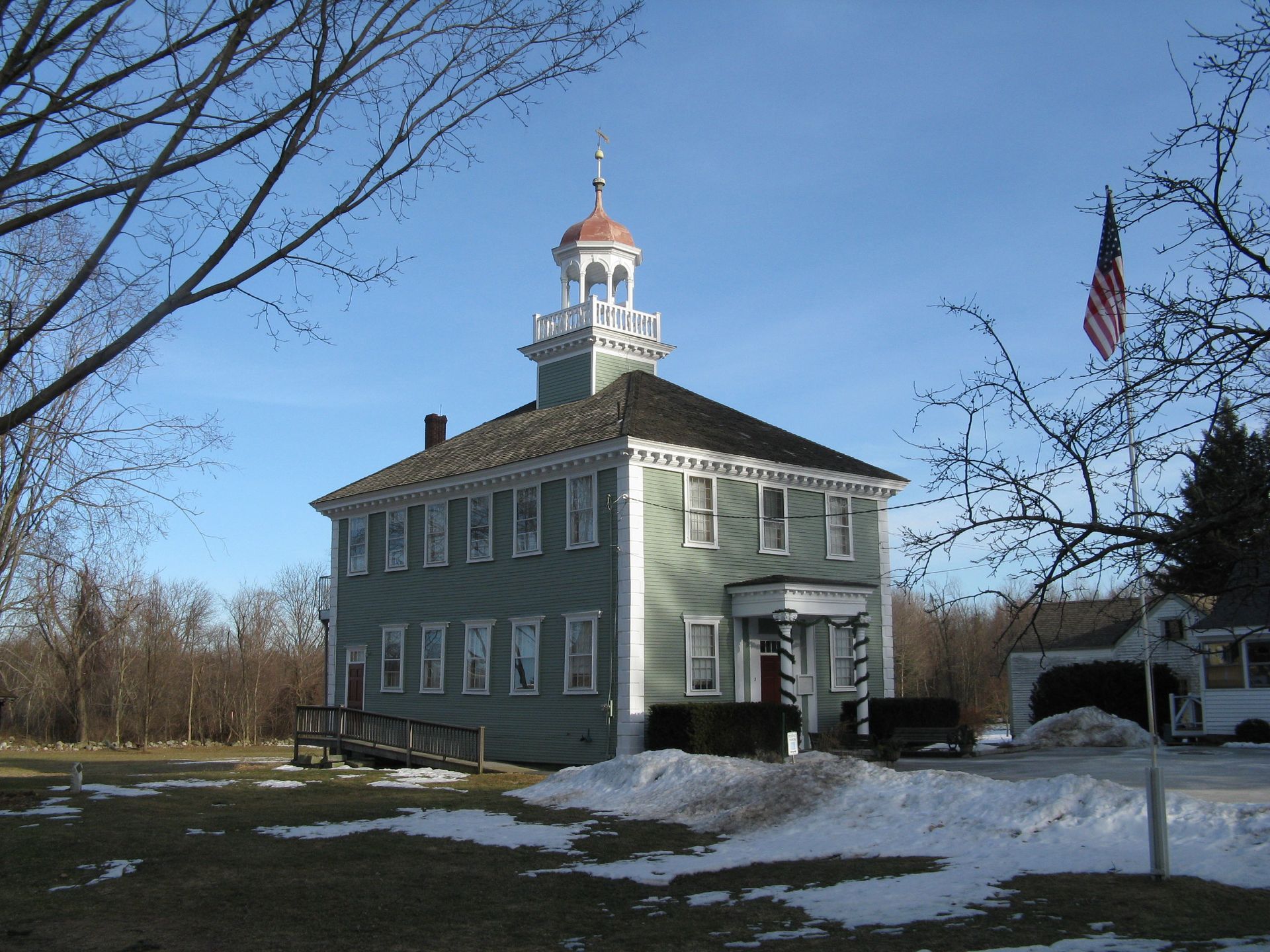A large building with a clock tower on top of it