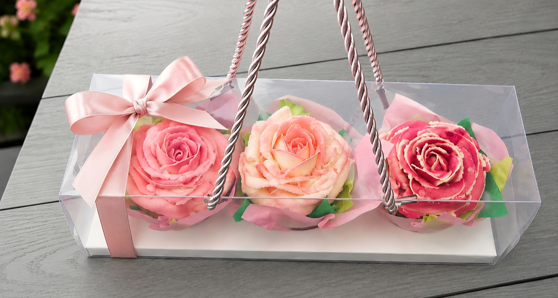 Triple Boxed Floral Cupcakes