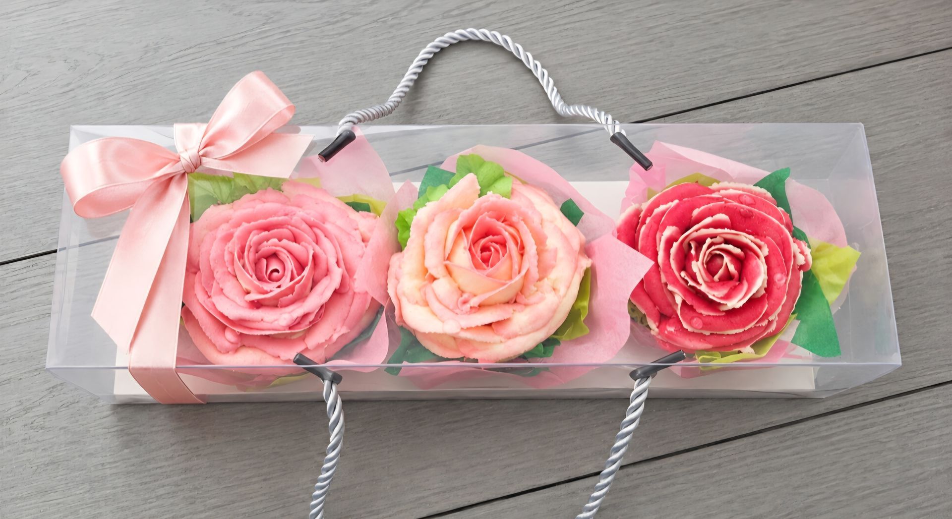 Triple Boxed Floral Cupcakes