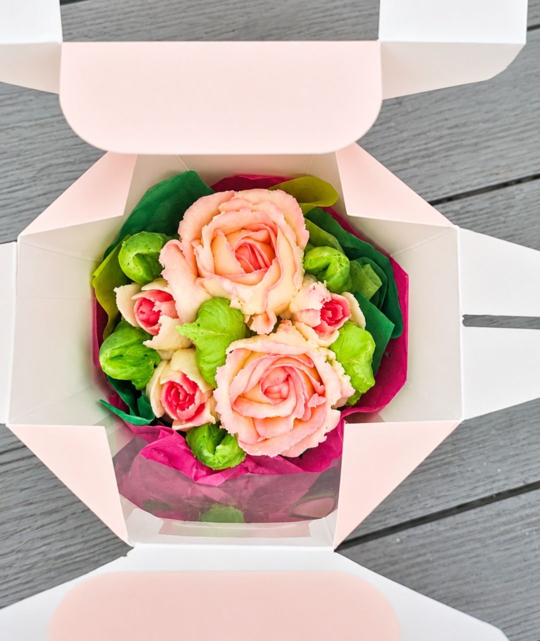 Single Hand piped Floral Cupcake