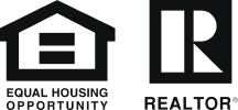 A black and white logo for equal housing opportunity and realtor