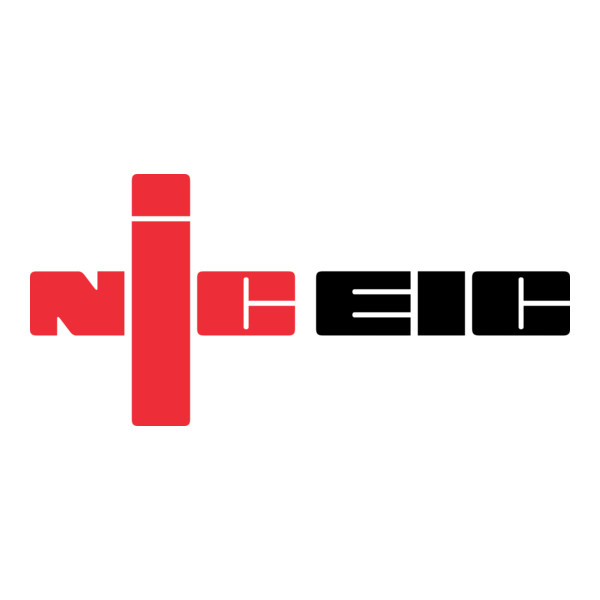 Stylized red and black NCEIC logo on a white background