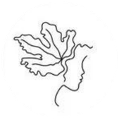 A continuous line drawing of a woman 's face and a leaf.