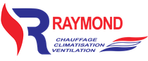 A logo for raymond chauffage climatisation ventilation
