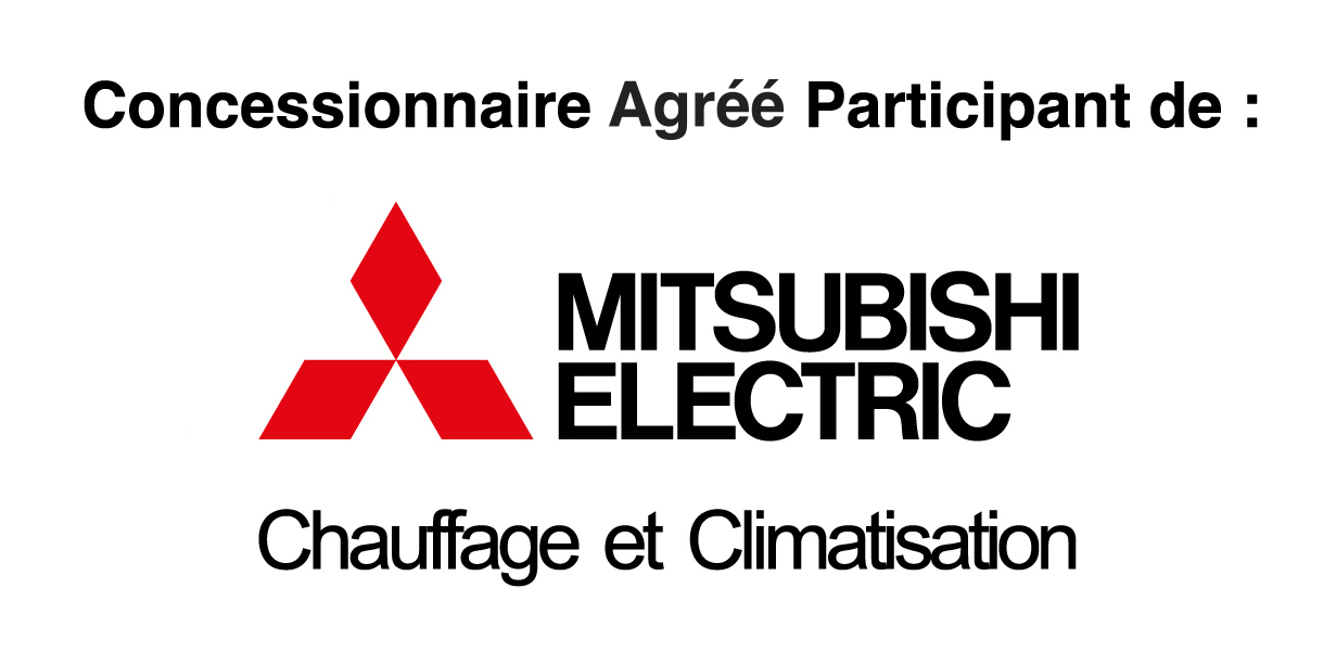 Un logo Mitsubishi Electric sur fond blanc