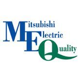 Le logo de la qualité électrique de Mitsubishi est bleu et vert.