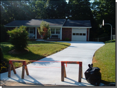 After Façade Stamped Concrete Driveway — Fletcher, NC — Cane Creek Concrete