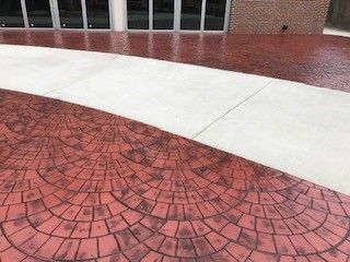 Red Stamped Concrete Hallway — Fletcher, NC — Cane Creek Concrete