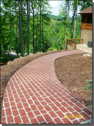 Sidewalk Brick Red Color — Fletcher, NC — Cane Creek Concrete