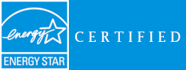 ENERGY STAR certified logo with blue background and white text and icon