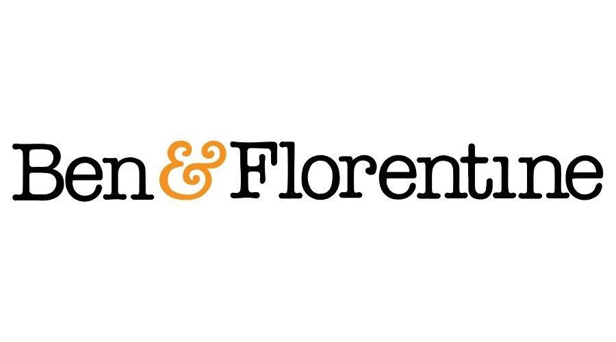 Le logo ben & florentine est sur fond blanc.