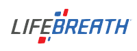 Le logo du souffle de vie est bleu et rouge sur fond blanc.