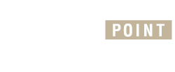 Beige rectangle with white text reading “POINT” on a white background