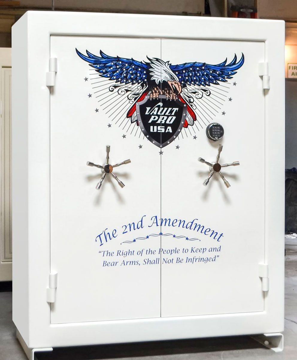Custom Double door safe with American Eagle and 2nd Amendment.