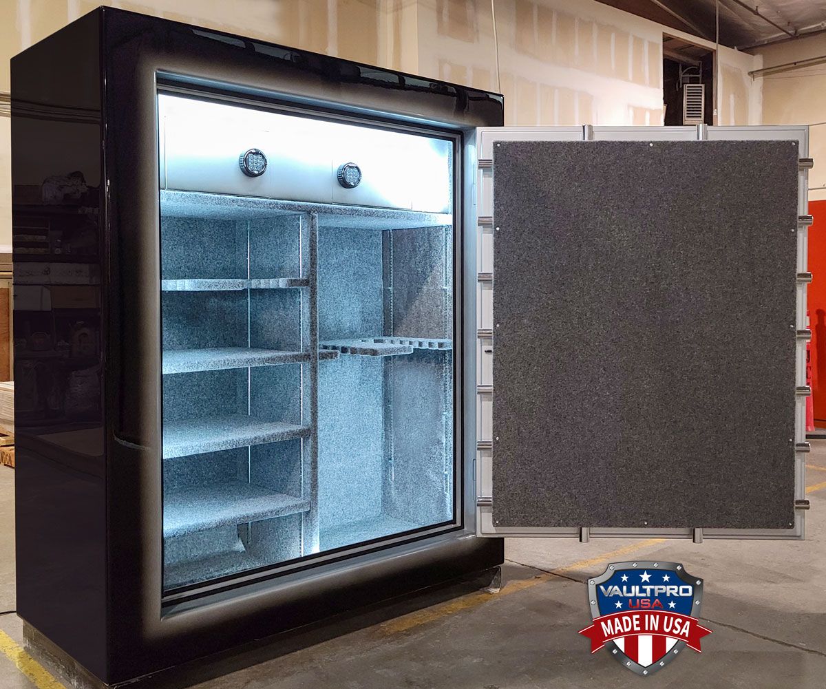 Custom American Eagle AE-760 model safe with premium dual stage black to silver gloss fade. Also features a custom interior with dual safe in safe option.