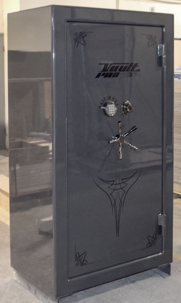 Mid-size safe in anthracite dark gray finish. Safes made in USA